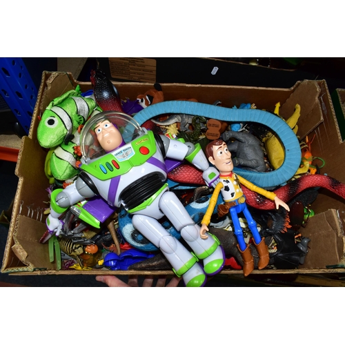 409 - FOUR BOXES OF MODERN TOYS, to include Toy Story, Teenage Mutant Turtles, Disney, The Trash Pack, ass... 