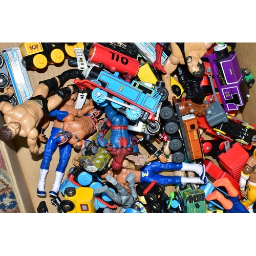 417 - A QUANTITY OF ASSORTED TOYS, to include assorted Thomas the Tank Engine and Melissa & Doug push alon... 