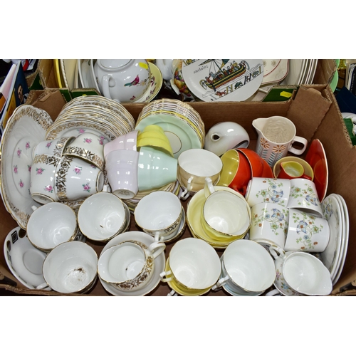 421 - FOUR BOXES OF CERAMICS, to include a collection of Portmeirion 'The Botanic Garden' ceramics, a Brev... 