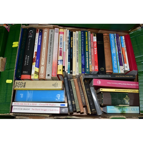 422 - FIVE BOXES OF BOOKS, over one hundred and fifty assorted  titles, hard backs and paperbacks to inclu... 