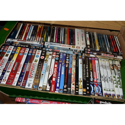 429 - SEVEN BOXES OF DVDS, to include over one hundred feature films and film and tv boxsets, including Th... 