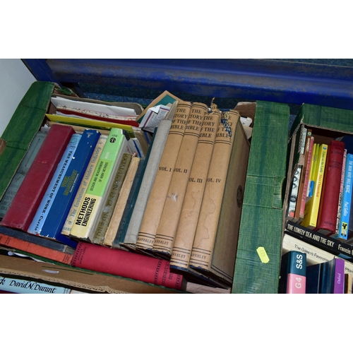 433 - SIX BOXES OF BOOKS AND MAGAZINES, approximately one hundred and thirty books, titles to include mode... 