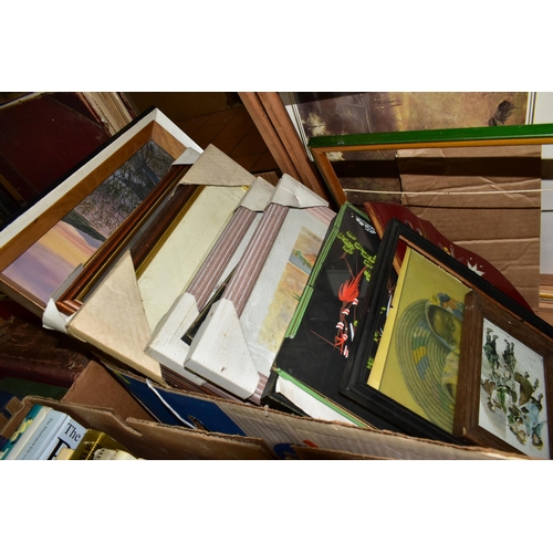 507 - BOOKS & PICTURES, five boxes and loose containing approximately eighty miscellaneous book titles in ... 