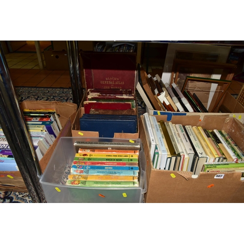 507 - BOOKS & PICTURES, five boxes and loose containing approximately eighty miscellaneous book titles in ... 