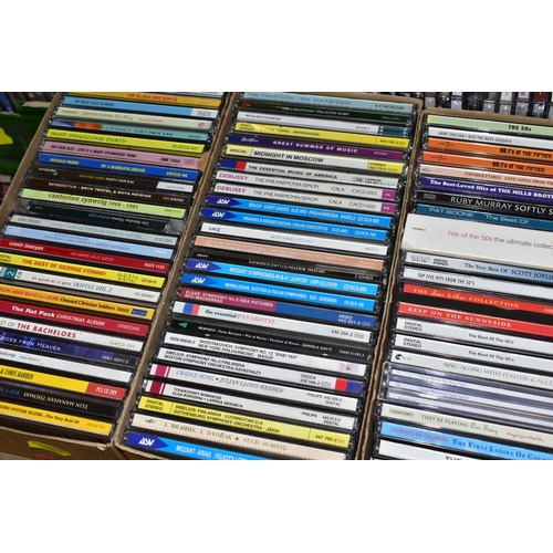 509 - COMPACT DISCS, two large boxes and three small boxes containing approximately 400 miscellaneous comp... 