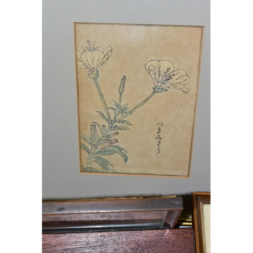 512 - NINE 20TH CENTURY PAINTINGS AND PRINTS, comprising two signed Chinese watercolors depicting river la... 