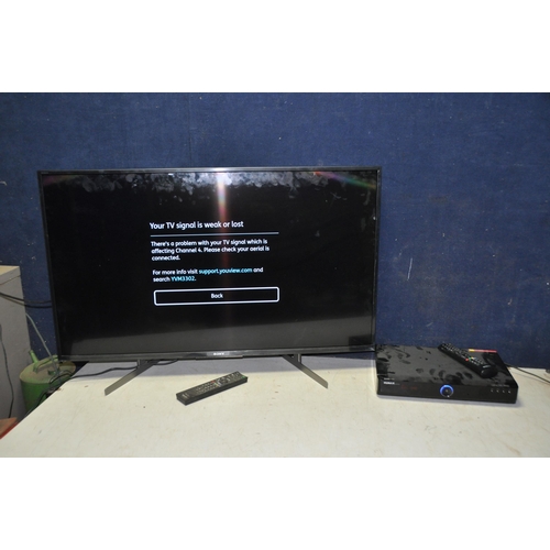 1059 - A SONY KD-43XH8196 43in TV with remote along with a Humax Freeview plus box with remote (both PAT pa... 