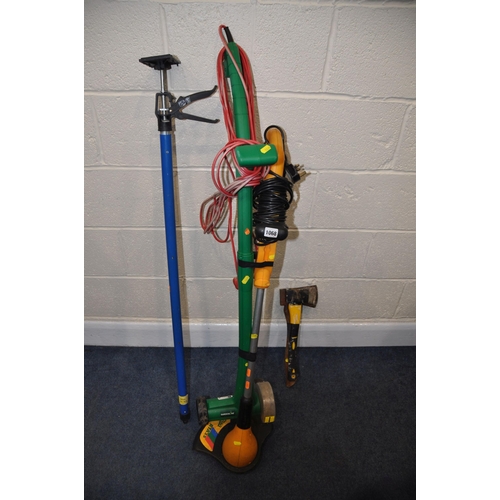 1068 - A GARDENLINE ELECTRIC WEED SWEEPER, a Fleurelle RTA25 strimmer (both PAT pass and working) with two ... 