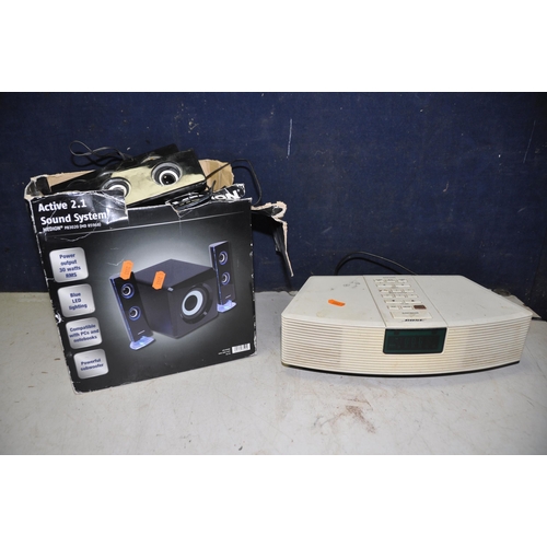 1072 - A BOSE AWR1-2W WAVE RADIO no remote (PAT pass and working), along with a Medion active 2.1 sound sys... 