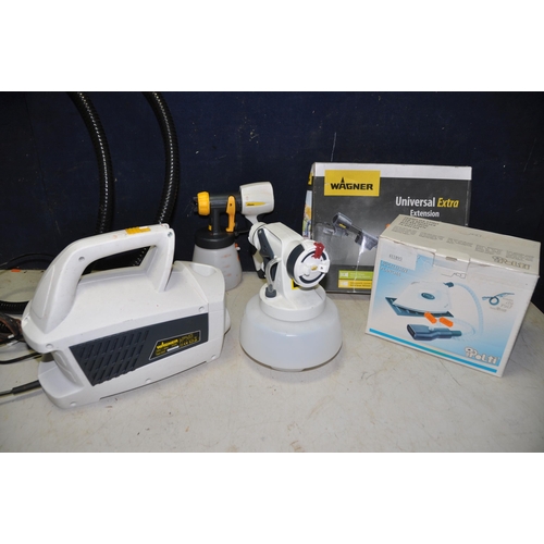 1077 - A WAGNER W500 PAINT SPRAYER (PAT pass and working) with two spray guns, Wagner handle extension alon... 