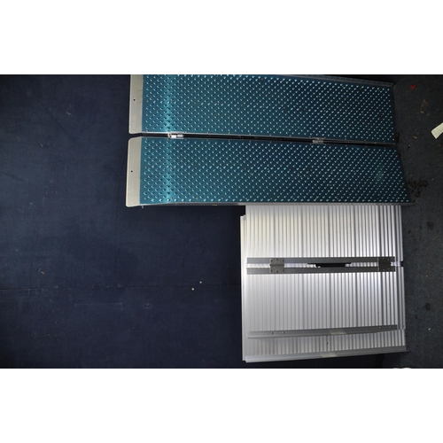 1106 - A CARECO AEROFOLD RAMP measuring 154cm length x width 76cm along with two folding Careco clever ramp... 