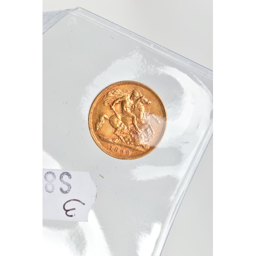 109 - A GOLD HALF SOVEREIGN VICTORIA 1898 22CT 3.99 GRAM 19.30 Dia, together with a small box of mixed coi... 