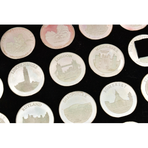 112 - A BIRMINGHAM MINT LARGE CASED DISPLAY OF FOURTY STERLING SILVER MEDALS EACH MEDAL WEIGHT 40gr EACH (... 