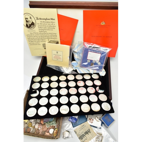 112 - A BIRMINGHAM MINT LARGE CASED DISPLAY OF FOURTY STERLING SILVER MEDALS EACH MEDAL WEIGHT 40gr EACH (... 