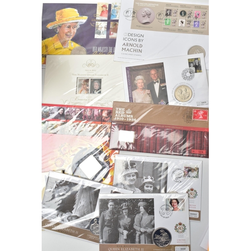 108 - A PLASTIC TUB CONTAINING A LARGE AMOUNT OF FIRST DAY AND COMMEMORATIVE COIN COVERS, to include 14x E... 