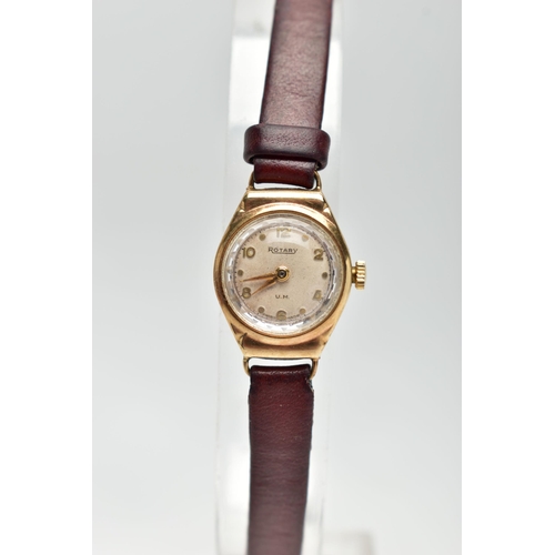 21 - TWO LADY'S 9CT GOLD WRISTWATCHES AND A 'BUREN' WRISTWATCH, the first manual wind 'Griffon' watch, ro... 