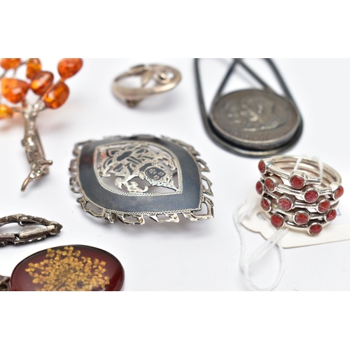 80 - A SELECTION OF JEWELLERY, to include a lady's silver and marcasite 'Avia' wristwatch, manual wind, A... 