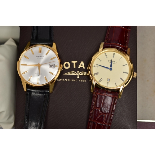 88 - FOUR WRISTWATCHES, to include a gents 'Seiko, Automatic, 17 jewels' watch, round silver dial, baton ... 