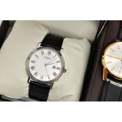 88 - FOUR WRISTWATCHES, to include a gents 'Seiko, Automatic, 17 jewels' watch, round silver dial, baton ... 