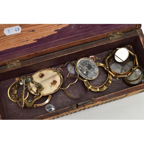 98 - A SELECTION OF MAINLY VICTORIAN BROOCH FRAMES, mainly gold plated, to include many of scrolling desi... 