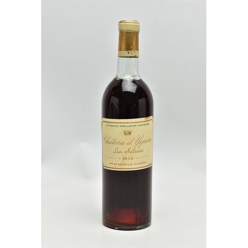 221 - CHATEAU D'YQUEM LUR-SALUCES 1955, one bottle of from the most prestigious estate in Sauternes, fill ... 