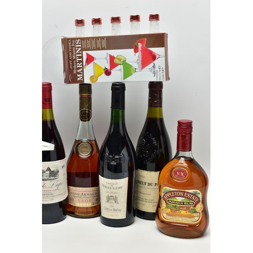 227 - ALCOHOL, one box containing a mixed collection of Armagnac, Rum, Wine and Spirit comprising one bott... 