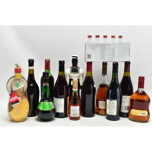 227 - ALCOHOL, one box containing a mixed collection of Armagnac, Rum, Wine and Spirit comprising one bott... 