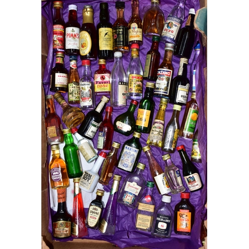 231 - ALCOHOL, seven boxes containing a superb collection of approximately 260, mostly 5cl, 'Miniatures' w... 