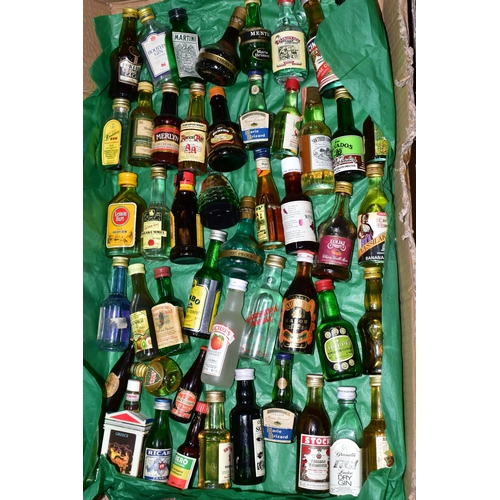 231 - ALCOHOL, seven boxes containing a superb collection of approximately 260, mostly 5cl, 'Miniatures' w... 