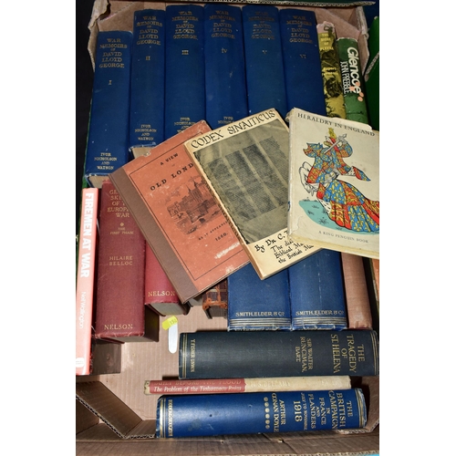 246 - BOOKS, Antiquarian and early 20th century, Historical, Geographical  and Religious titles, five boxe... 