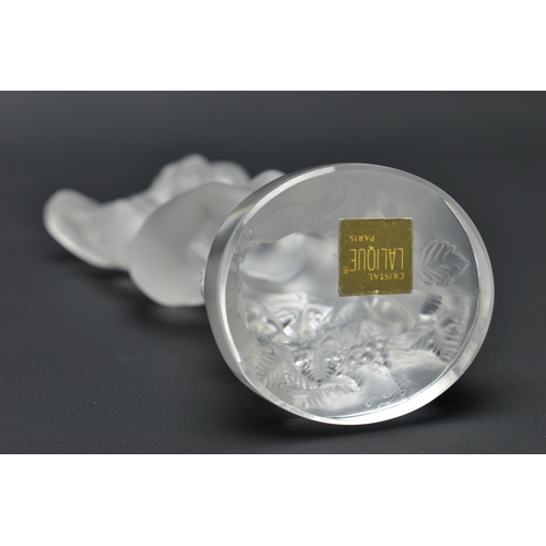 113 - A LALIQUE FROSTED AND MOULDED GLASS STAUETTE LE FAUNE, etched 'Lalique France' to the base and with ... 