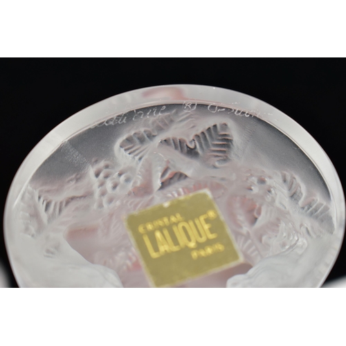 113 - A LALIQUE FROSTED AND MOULDED GLASS STAUETTE LE FAUNE, etched 'Lalique France' to the base and with ... 