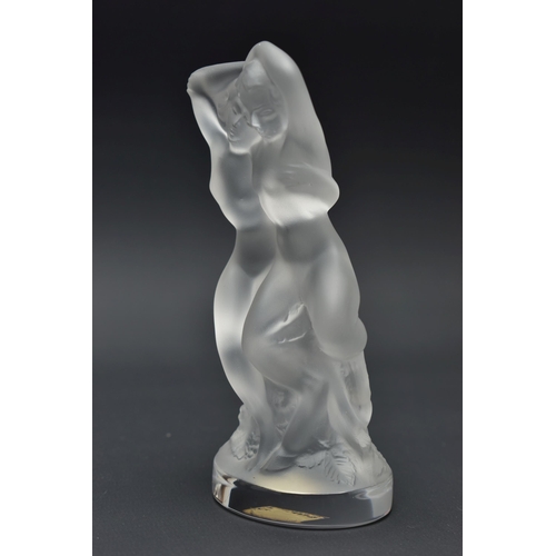 113 - A LALIQUE FROSTED AND MOULDED GLASS STAUETTE LE FAUNE, etched 'Lalique France' to the base and with ... 