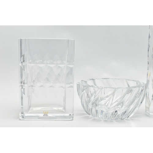 115 - DECORATIVE GLASS BY GORAN WARFF AND ANNA EHRNER FOR KOSTA, comprising a Polar Ice candle holder, ins... 