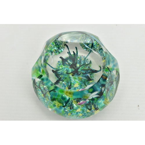 117 - A BOXED LIMITED EDITION PERTHSHIRE 'TROPICAL FISH' GLASS PAPERWEIGHT, containing three tropical fish... 