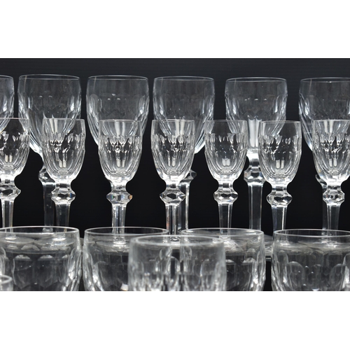 119 - A SUITE OF FORTY FIVE WATERFORD CRYSTAL CURRAGHMORE PATTERN DRINKING GLASSES, comprising eleven red ... 