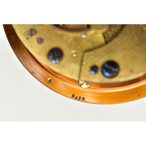 154 - A DUTCH MARINE CHRONOMETER BY 'A. HOHWÜ AMSTERDAM', the copper finish casing with gimbal frame, silv... 