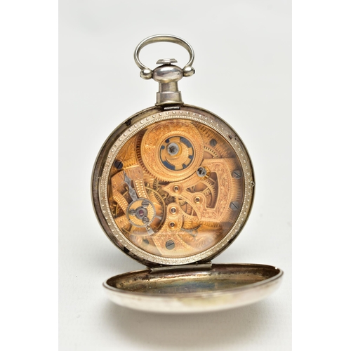 16 - A MID 19TH CENTURY SILVER AND SILVER GILT KEY WOUND OPEN FACE POCKET WATCH MADE FOR THE CHINESE MARK... 