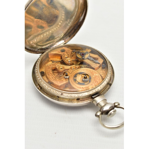 16 - A MID 19TH CENTURY SILVER AND SILVER GILT KEY WOUND OPEN FACE POCKET WATCH MADE FOR THE CHINESE MARK... 