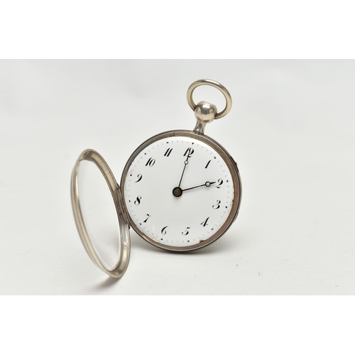 22 - A MID VICTORIAN, KEY WOUND OPEN FACE QUARTER REPEATER POCKET WATCH, the white enamel dial with black... 