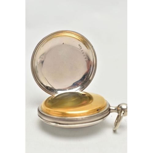 22 - A MID VICTORIAN, KEY WOUND OPEN FACE QUARTER REPEATER POCKET WATCH, the white enamel dial with black... 