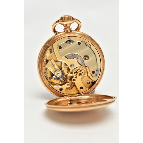 25 - AN EARLY 20TH CENTURY 18CT YELLOW GOLD MANUAL WOUND OPEN FACE POCKET WATCH WITHIN A POCKET WATCH CAS... 