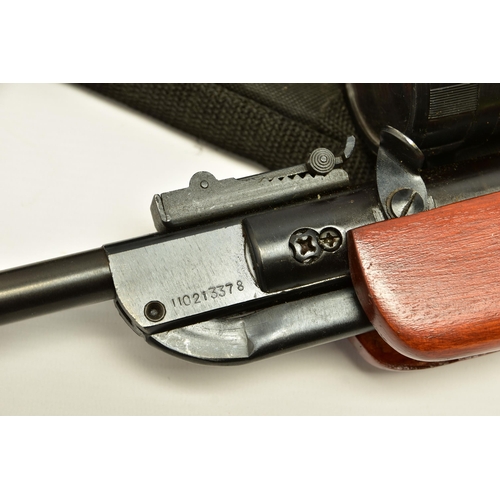 352 - A .22''  CHINESE BREAK ACTION SPRING AIR RIFLE fitted with a silencer, serial number 110213378, it i... 