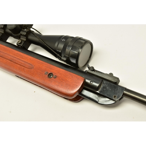 352 - A .22''  CHINESE BREAK ACTION SPRING AIR RIFLE fitted with a silencer, serial number 110213378, it i... 