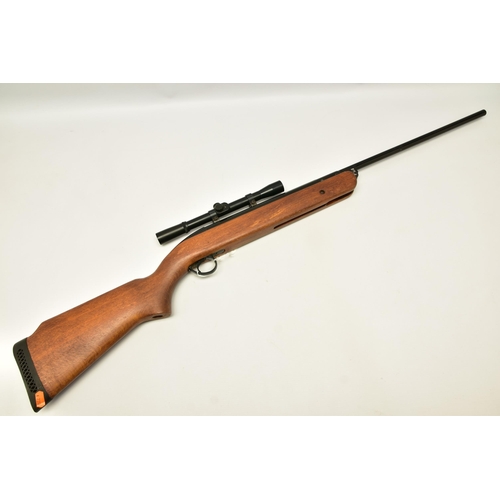 354 - A .22''   B.S.A. MERCURY AIR RIFLE fitted with a Bisley scope, serial number ZB1112, its front and r... 