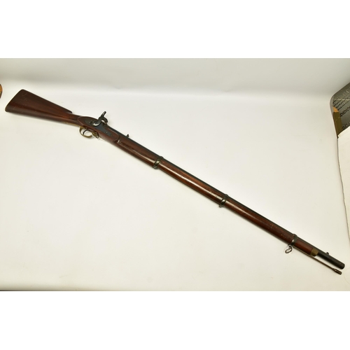 365 - AN ANTIQUE 11 BORE 3 BAND PERCUSSION SMOOTH BORE MUSKET  based on the design of the P53 Enfield rifl... 