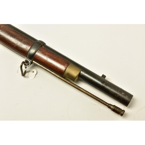 365 - AN ANTIQUE 11 BORE 3 BAND PERCUSSION SMOOTH BORE MUSKET  based on the design of the P53 Enfield rifl... 