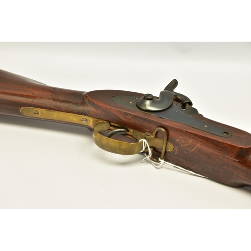 365 - AN ANTIQUE 11 BORE 3 BAND PERCUSSION SMOOTH BORE MUSKET  based on the design of the P53 Enfield rifl... 