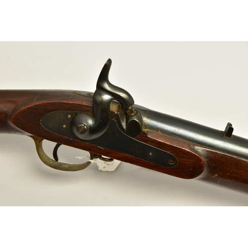 365 - AN ANTIQUE 11 BORE 3 BAND PERCUSSION SMOOTH BORE MUSKET  based on the design of the P53 Enfield rifl... 