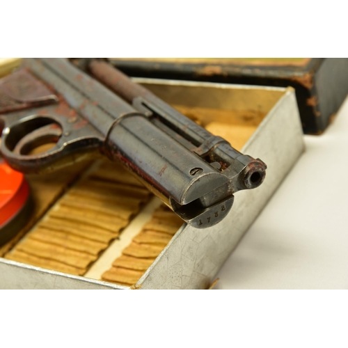 369 - A .177'' WEBLEY & SCOTT SENIOR AIR PISTOL, batch number 1732, in good working order but bearing heav... 